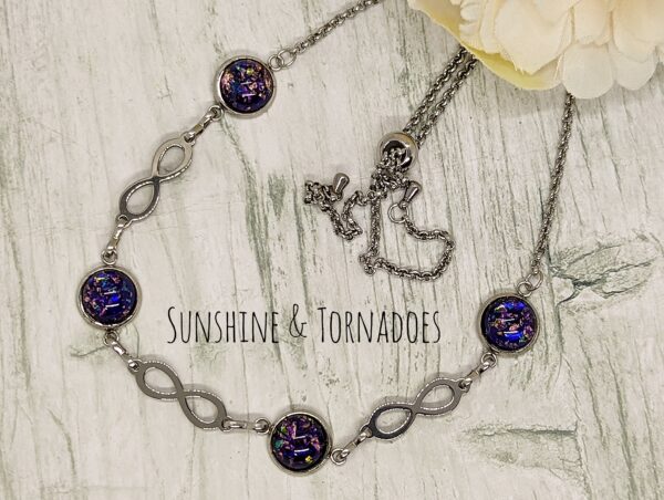 Purple Foiled Resin Infinity Necklace - product image 2