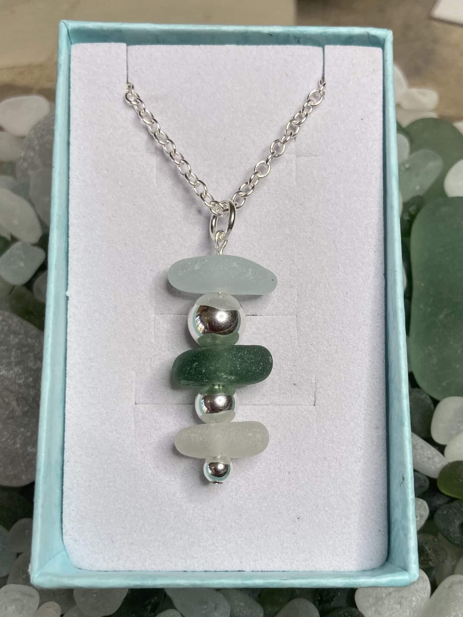Sterling silver and seaglass necklace - main product image