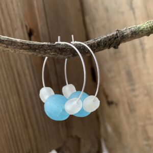 Glass bead hoop earrings