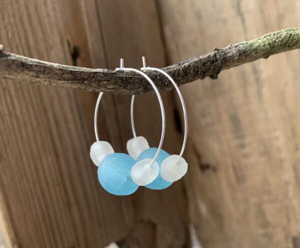 Glass bead hoop earrings - main product image