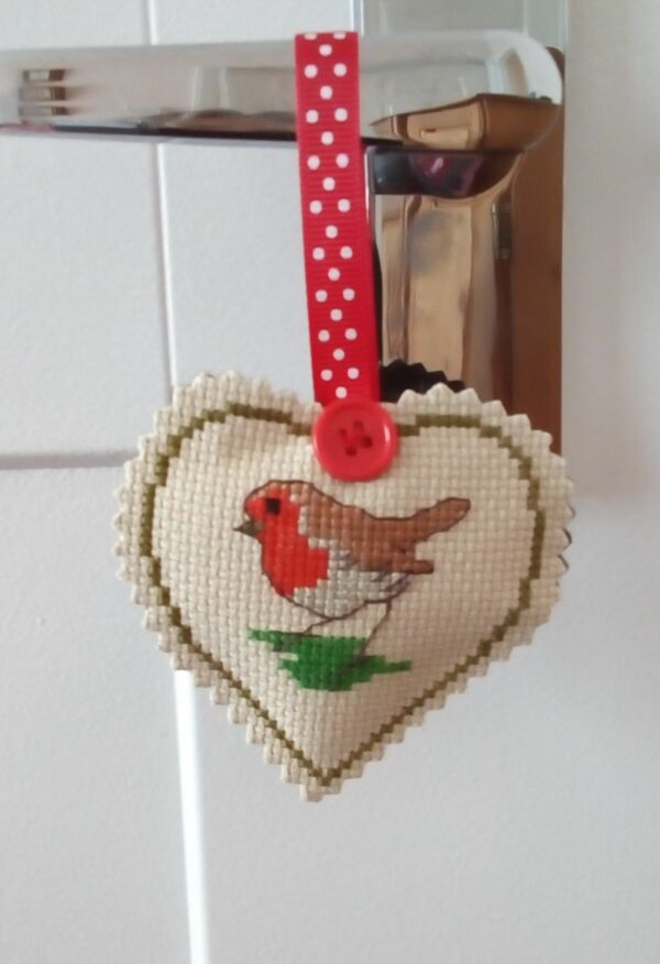 Robin Heart, Hanging Heart, Pocket Hug, When Robins Appear Loved Ones are Near – Dark Green - product image 2