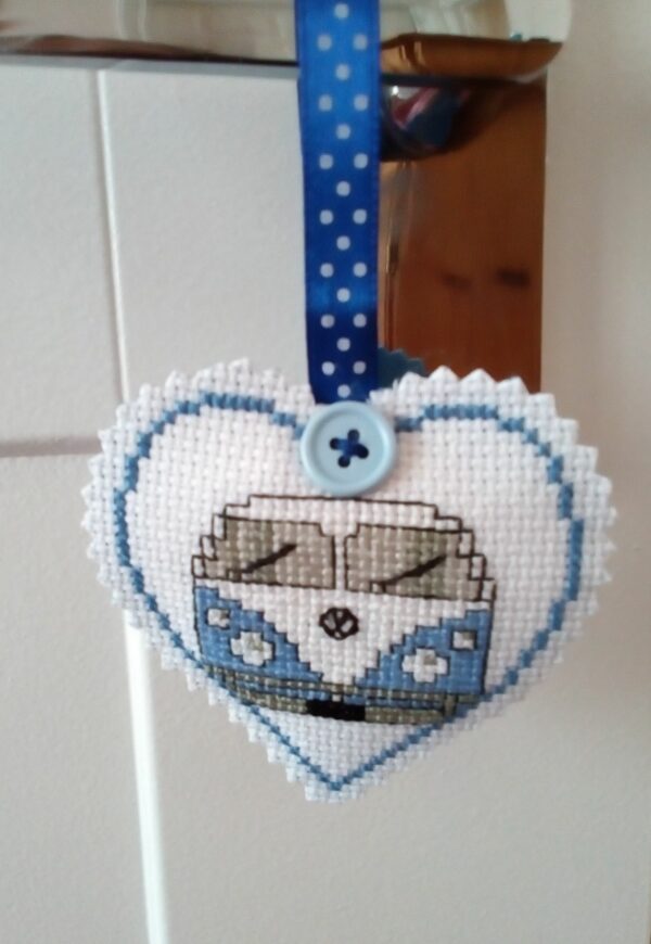 VW Camper Van, VW Campervan Gifts, Camping Gift, VW Gift, Hanging Heart, Pocket Hug – Blue - product image 3