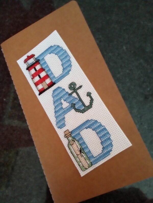 Hand Stitched Kraft Notebook, Dad Gift, Nautical, Seaside - product image 2