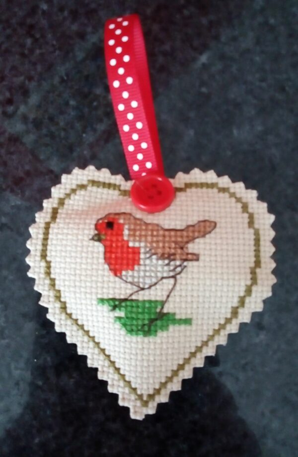 Robin Heart, Hanging Heart, Pocket Hug, When Robins Appear Loved Ones are Near – Dark Green - main product image