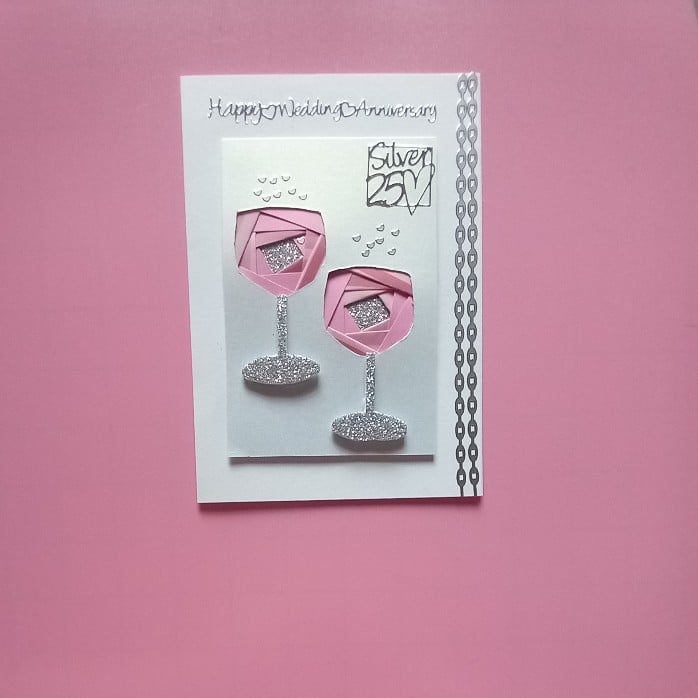 Happy 25th silver wedding anniversary card. - main product image