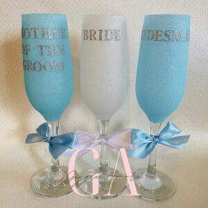 Set of 3 Personalised Wedding Glitter Glasses
