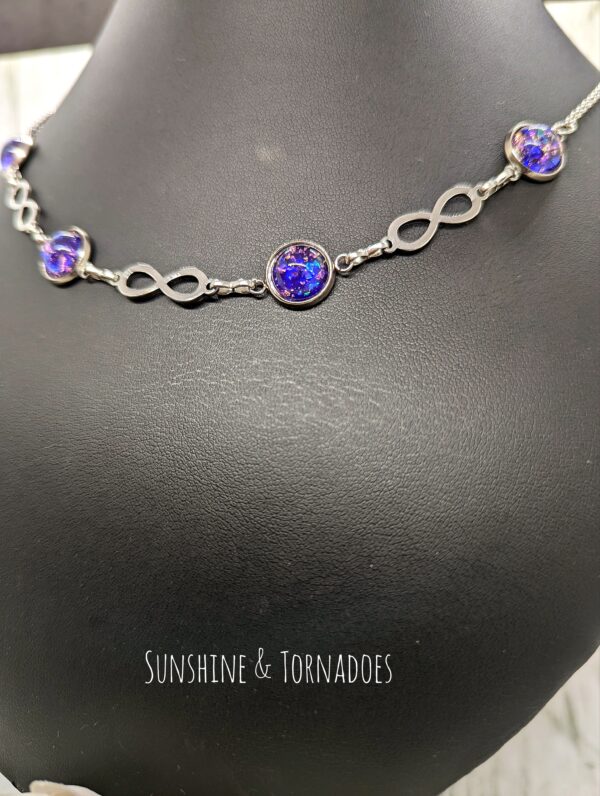 Purple Foiled Resin Infinity Necklace - product image 3