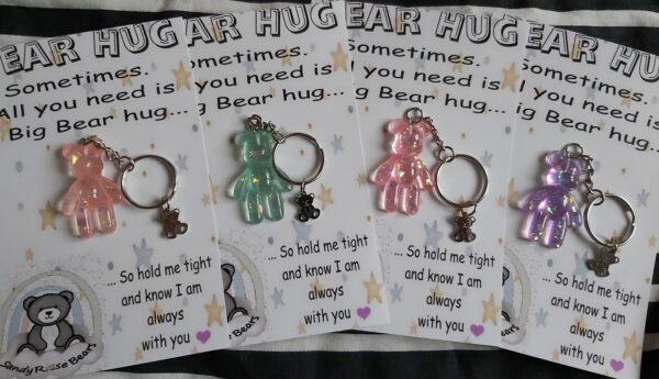 Teddy bear pocket hug keychain - main product image