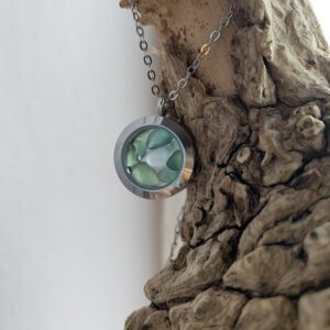 Sea glass floating pendant