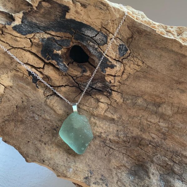 Sea glass and silver necklace - product image 2