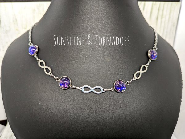 Purple Foiled Resin Infinity Necklace - product image 4