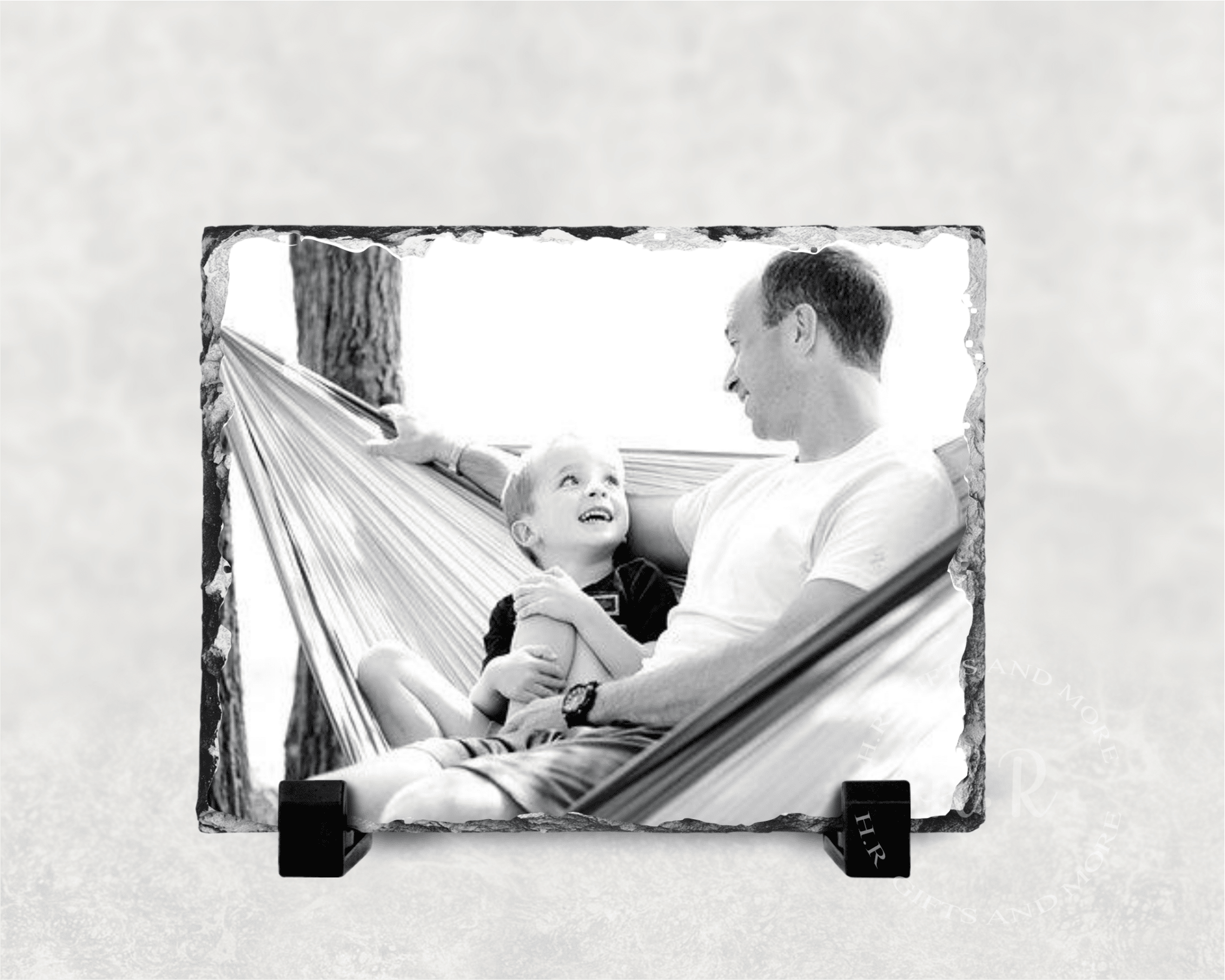 Personalised Photo Dad and Me Rock Slate - main product image