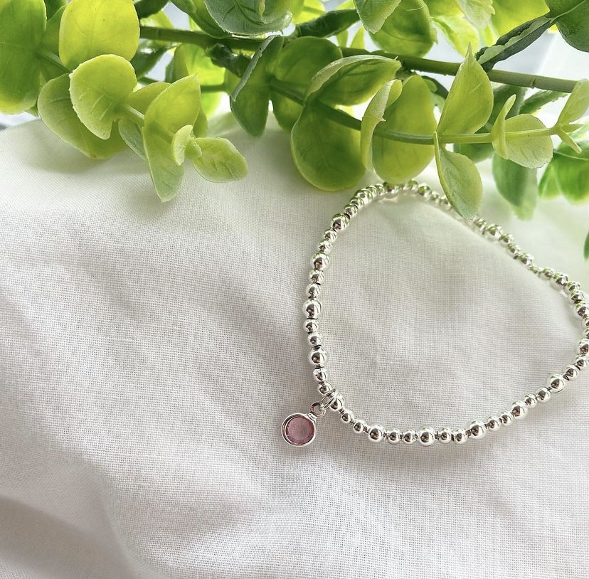 Silver Birthstone Stacking Bracelet - main product image