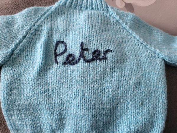 Hand knit matching personalised cardigans - product image 2