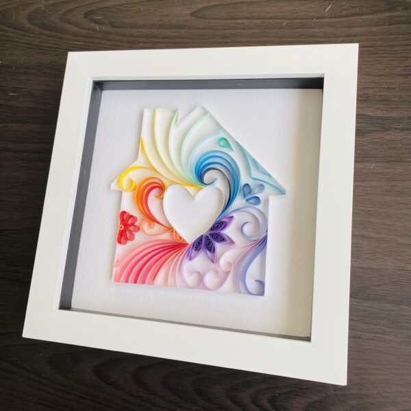 Rainbow House Quilling Art – House warming gift – New home – First home - product image 3