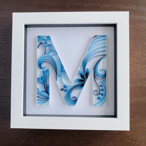 Quilled Letter in white box frame - product image 6