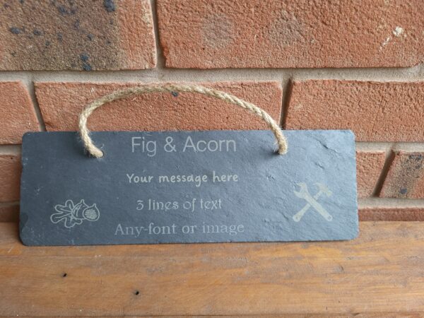 Laser Engraved Hanging Slate Sign- Father’s Day, Gift, Wedding, Birthday, Garden - product image 2