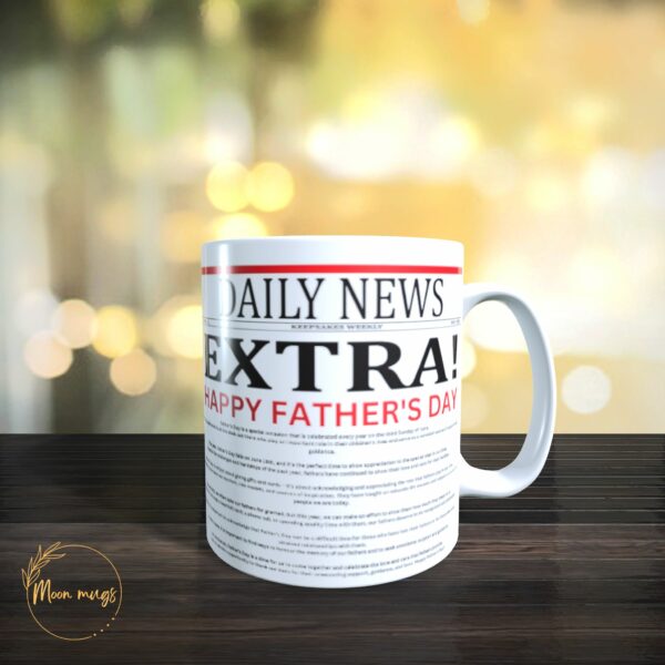 Newspaper Happy fathers day present gift for dad tea coffee ceramic Mug 11oz - main product image