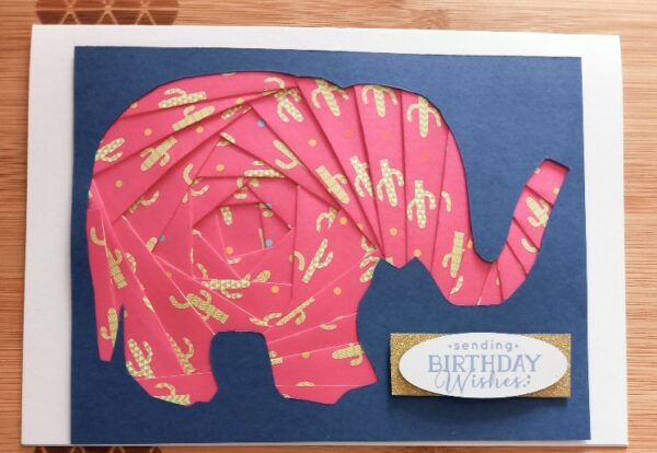 Beautiful Elephant Birthday greetings card. - main product image