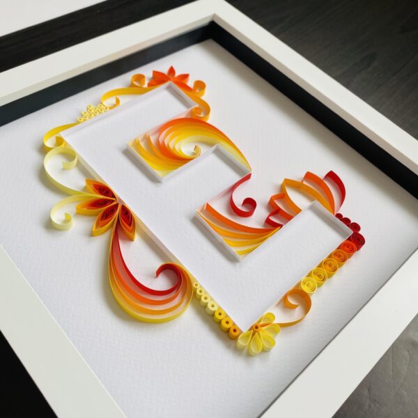 Blue Edged Quilling Art Letter Box Frame- great nursery bedroom wall decor - main product image