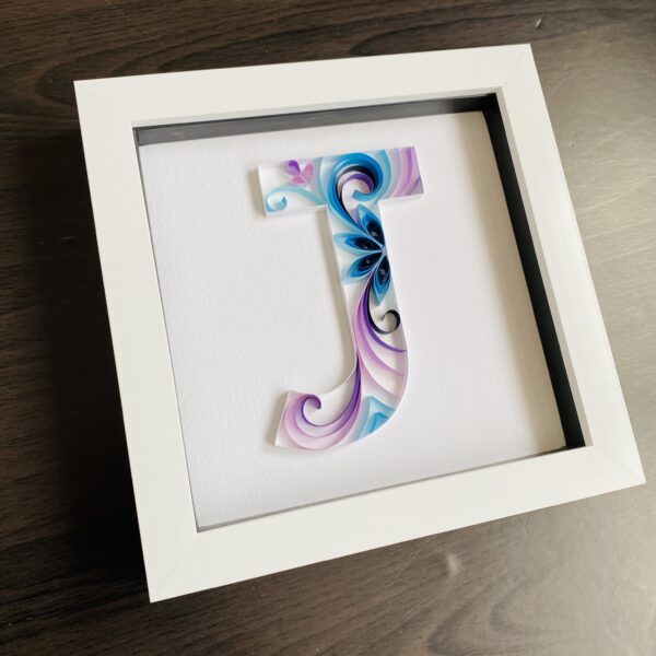 Quilled Letter in white box frame - product image 4