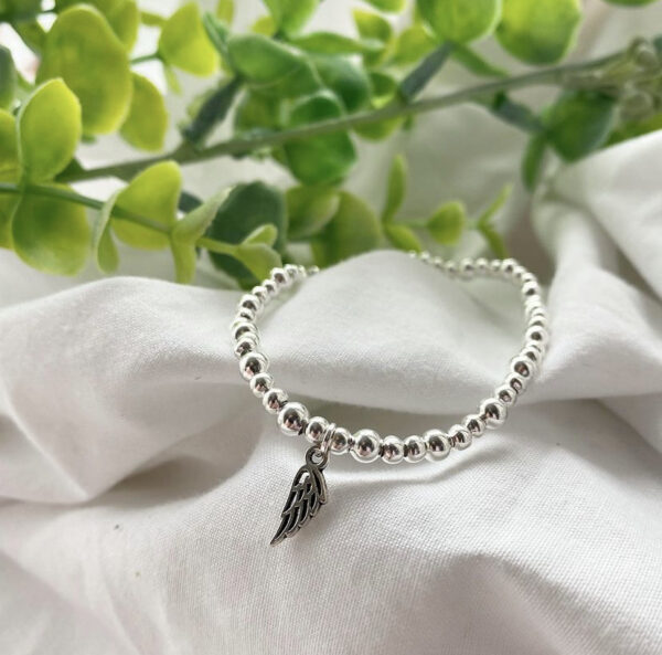 Silver Angel Wing Stacking Bracelet - main product image