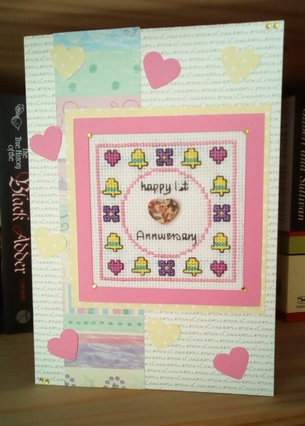 Happy 1st Anniversary Card, First Wedding Anniversary Card, Pink - main product image