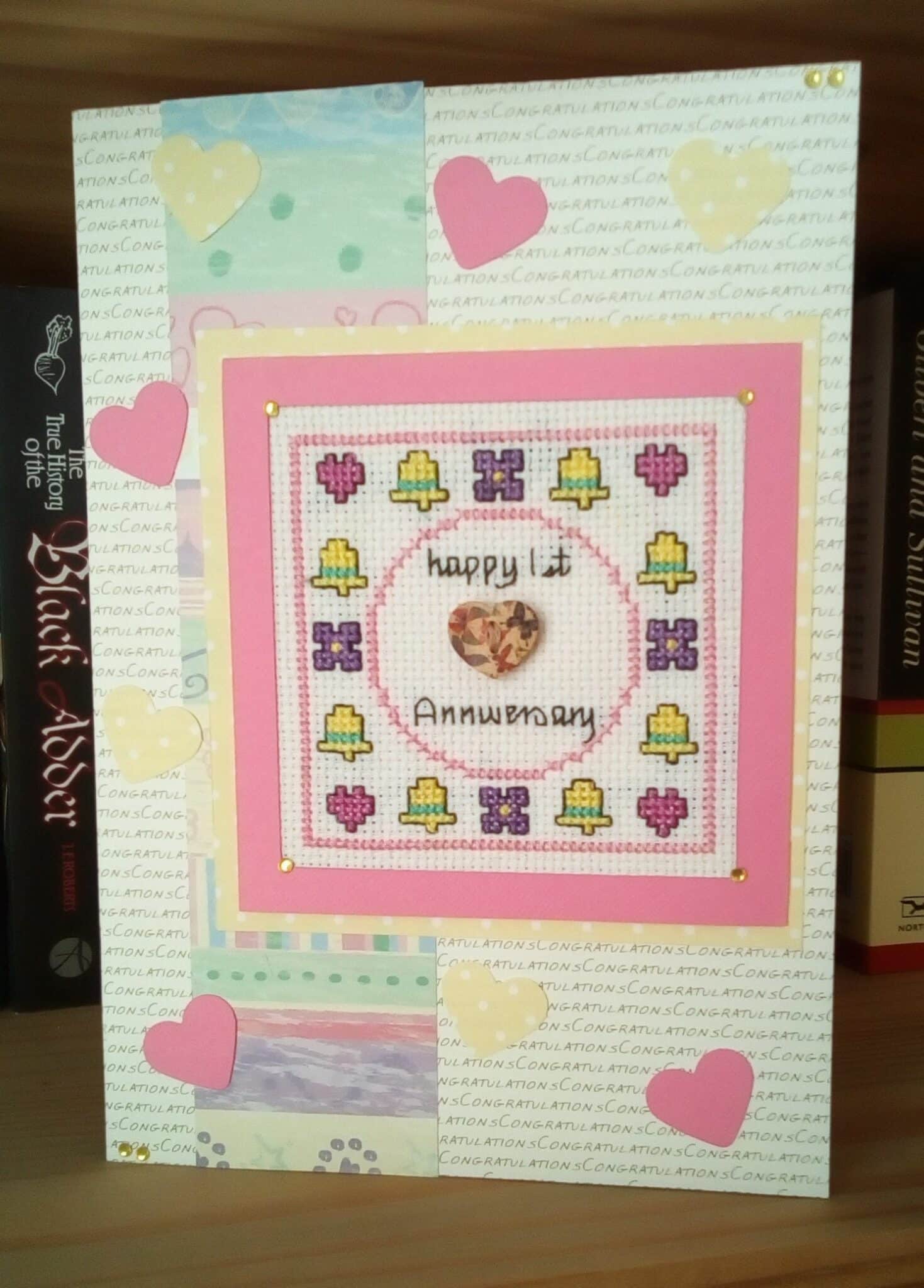 Happy 1st Anniversary Card, First Wedding Anniversary Card, Pink - main product image