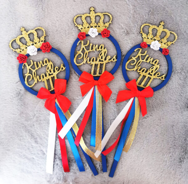 King Charles Coronation Wand Wooden Party Celebration Keepsake Souvenir Union Jack Table Decoration - product image 3