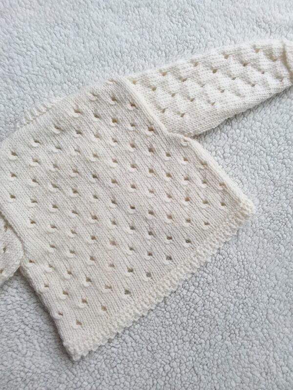 Baby knitted Merino Wool Bolero cardigan with bonnet set - product image 2