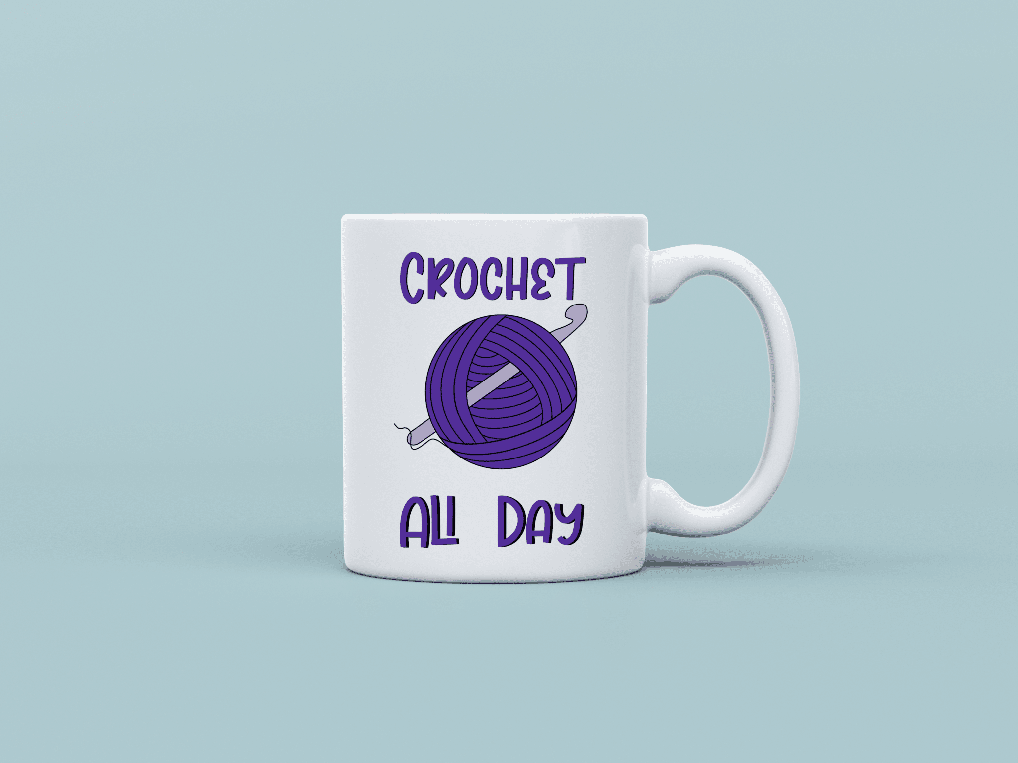 Crochet All Day – Purple – 11oz Mug - main product image