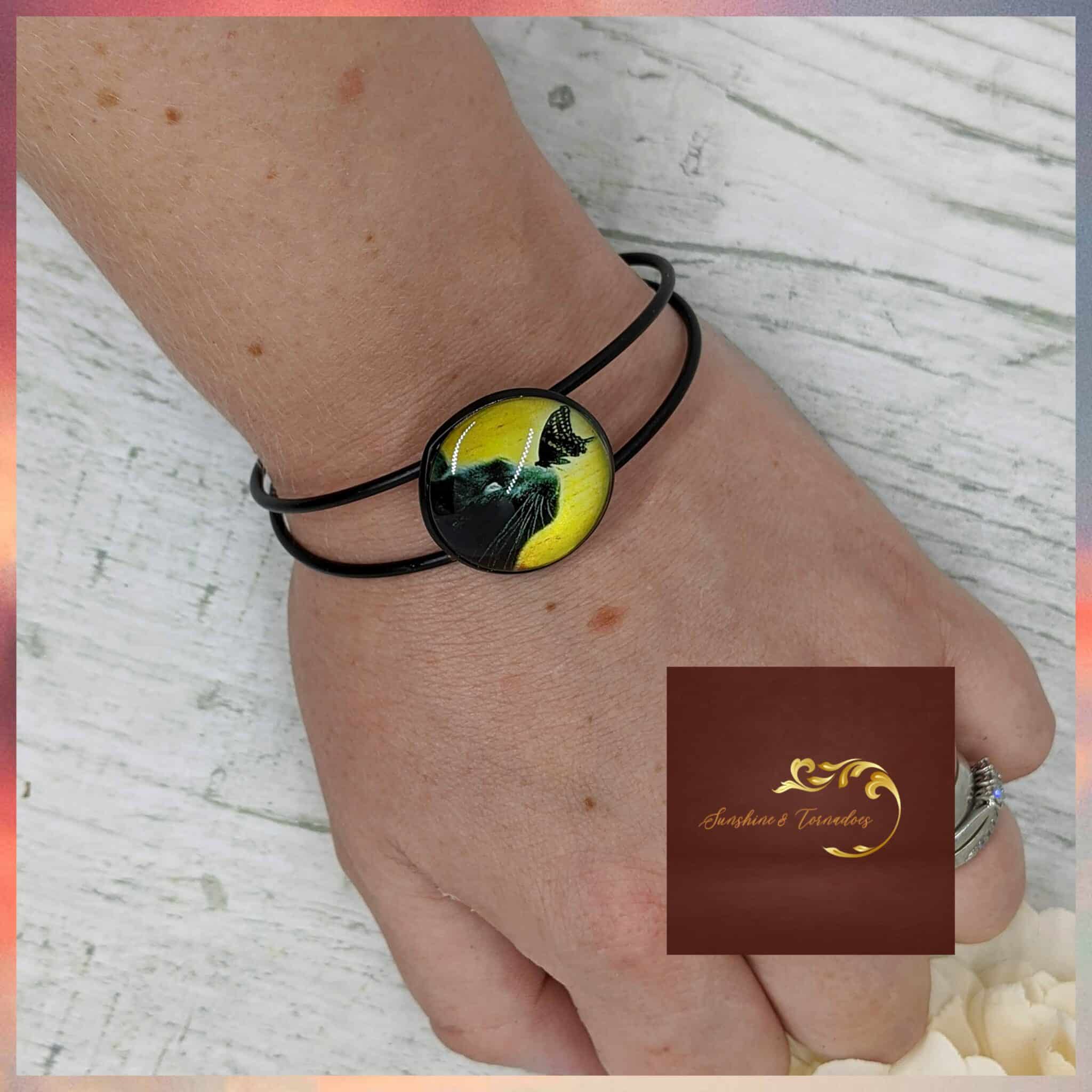 Black Cat and Butterfly Bangle - main product image