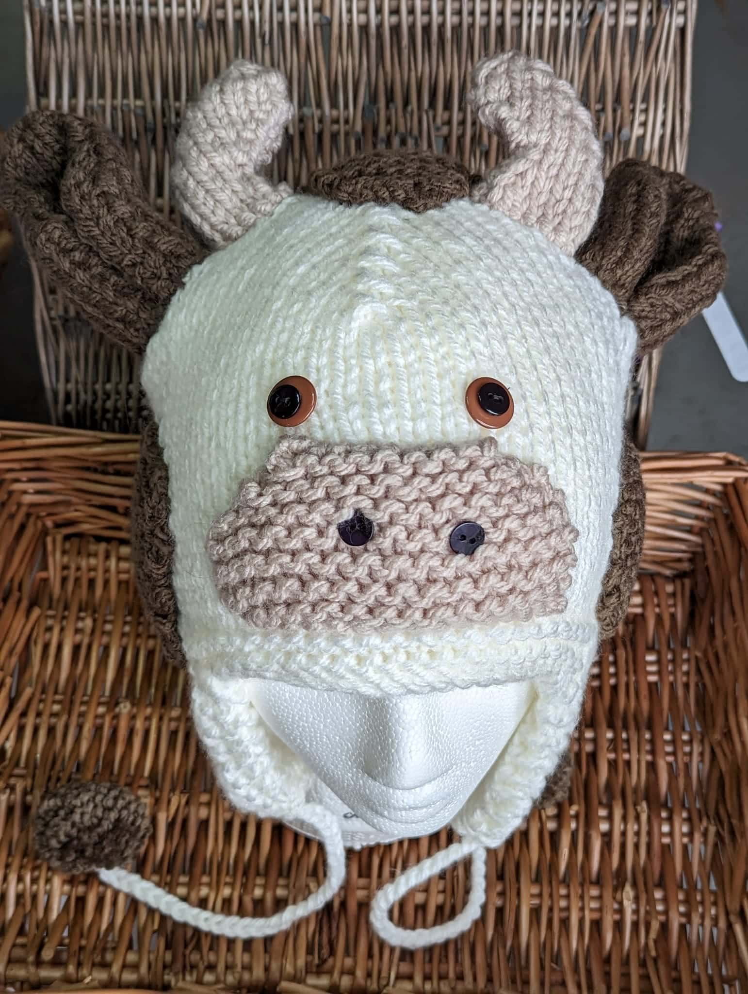 Hand knit Animal hat – Cow - main product image