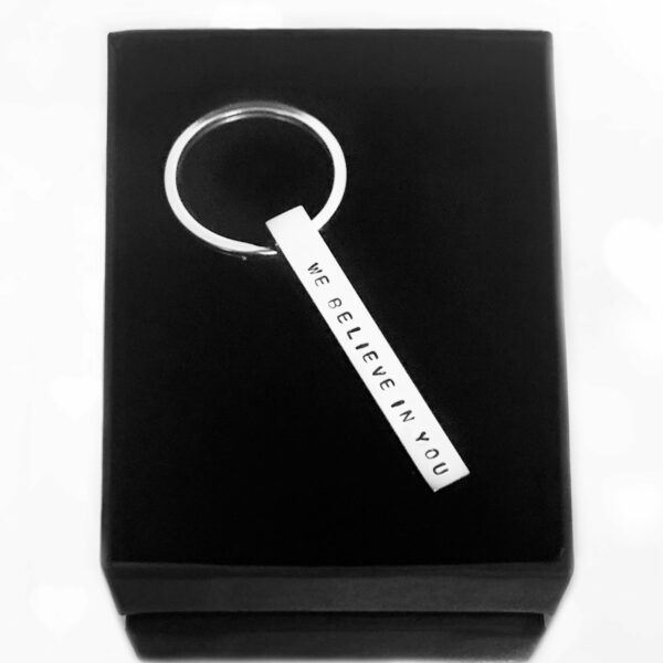 Motivational, thoughtful, inspirational gift ideas. Personalised, hand stamped 3D bar keyring - product image 4