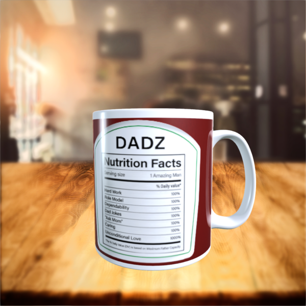 Happy Fathers Day Gift Family Catch Up Ceramic Mug With Dad nutrition jokes 11oz - product image 2