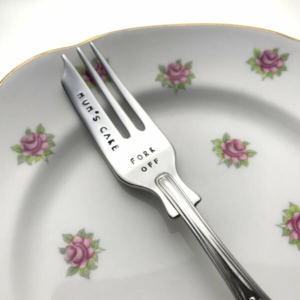 Personalised vintage silver plated cake fork /pastry fork - main product image