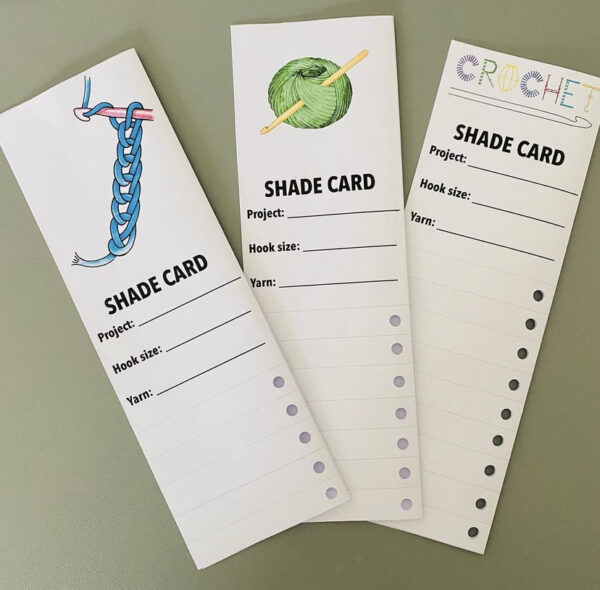 3 x BLANK SHADE CARDS FOR CROCHET - main product image