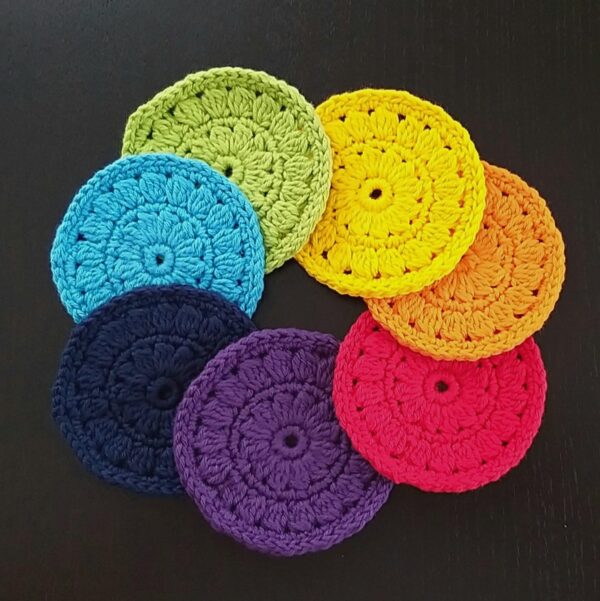 Set of 7 Rainbow Crochet Cotton Face Scrubbies - product image 3