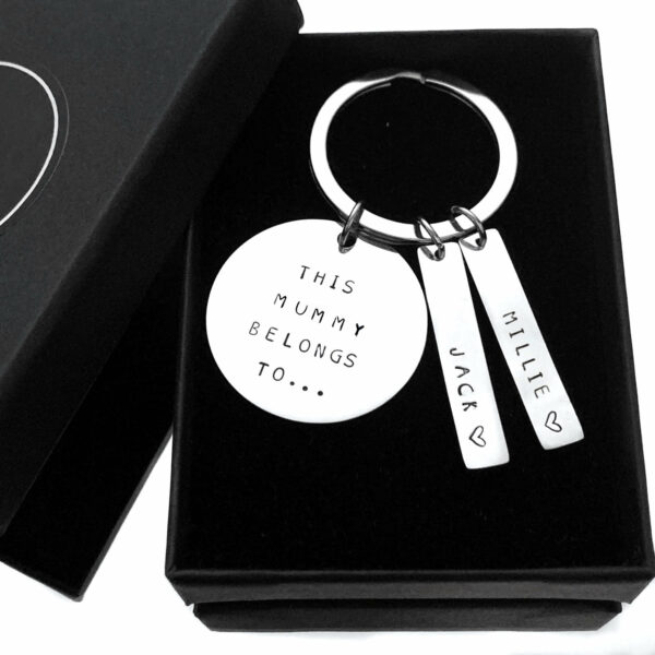 Personalised disc keyring. Hand stamped keychain. New home gift. - product image 3