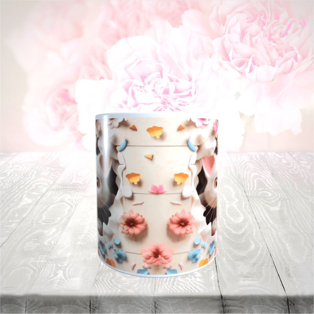 White Cute Cat Kitten Ceramic Coffee Tea Mug 11oz – Gift for cat lovers !