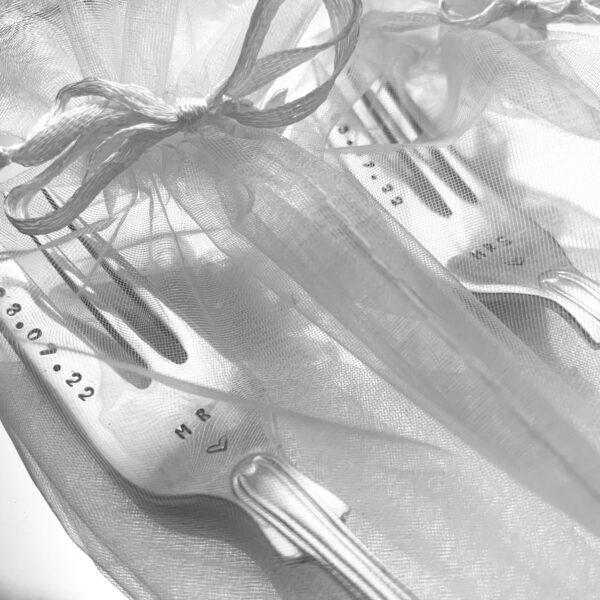 Personalised vintage silver plated cake fork /pastry fork - product image 2