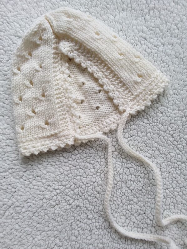 Baby knitted Merino Wool Bolero cardigan with bonnet set - product image 3