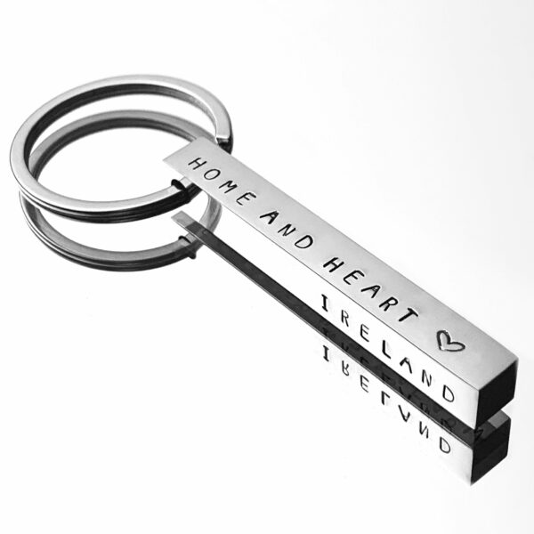 New home gift, house warming present. Personalised hand stamped 3D bar keyring - product image 5