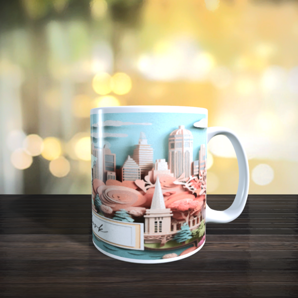 3D Cityscape New York City stylised Ceramic coffee Tea Birthday Holiday Mug 11oz - product image 2