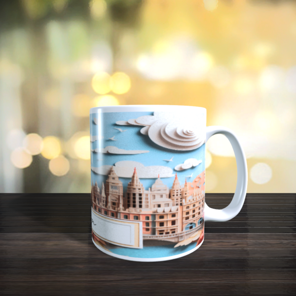 3D Cityscape London stylised Art Ceramic coffee Tea Birthday Holiday Mug 11oz - product image 2