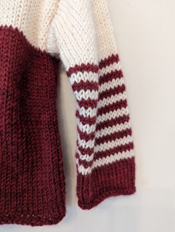 Breton Stripe Baby Hoodie – Berry - product image 4