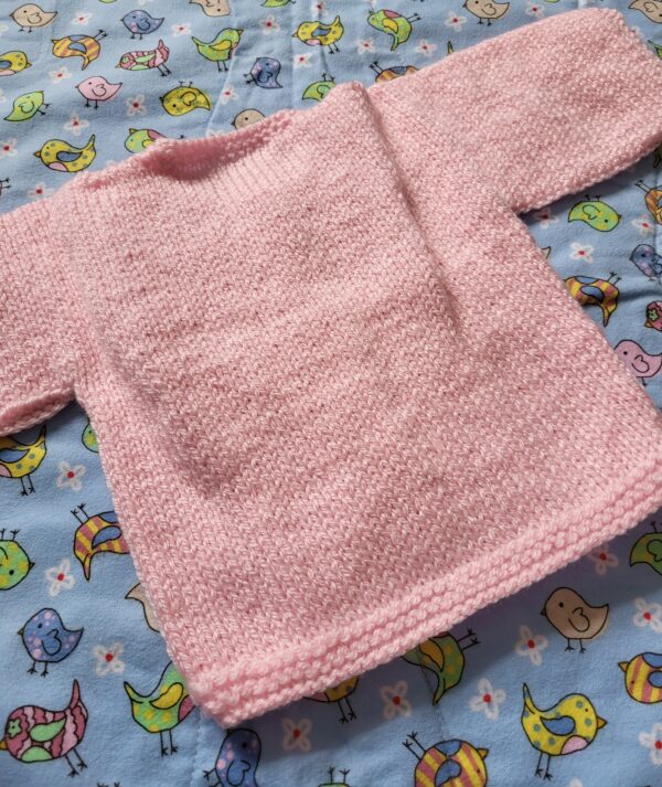 Pink baby cardigan 0-3 months - product image 2