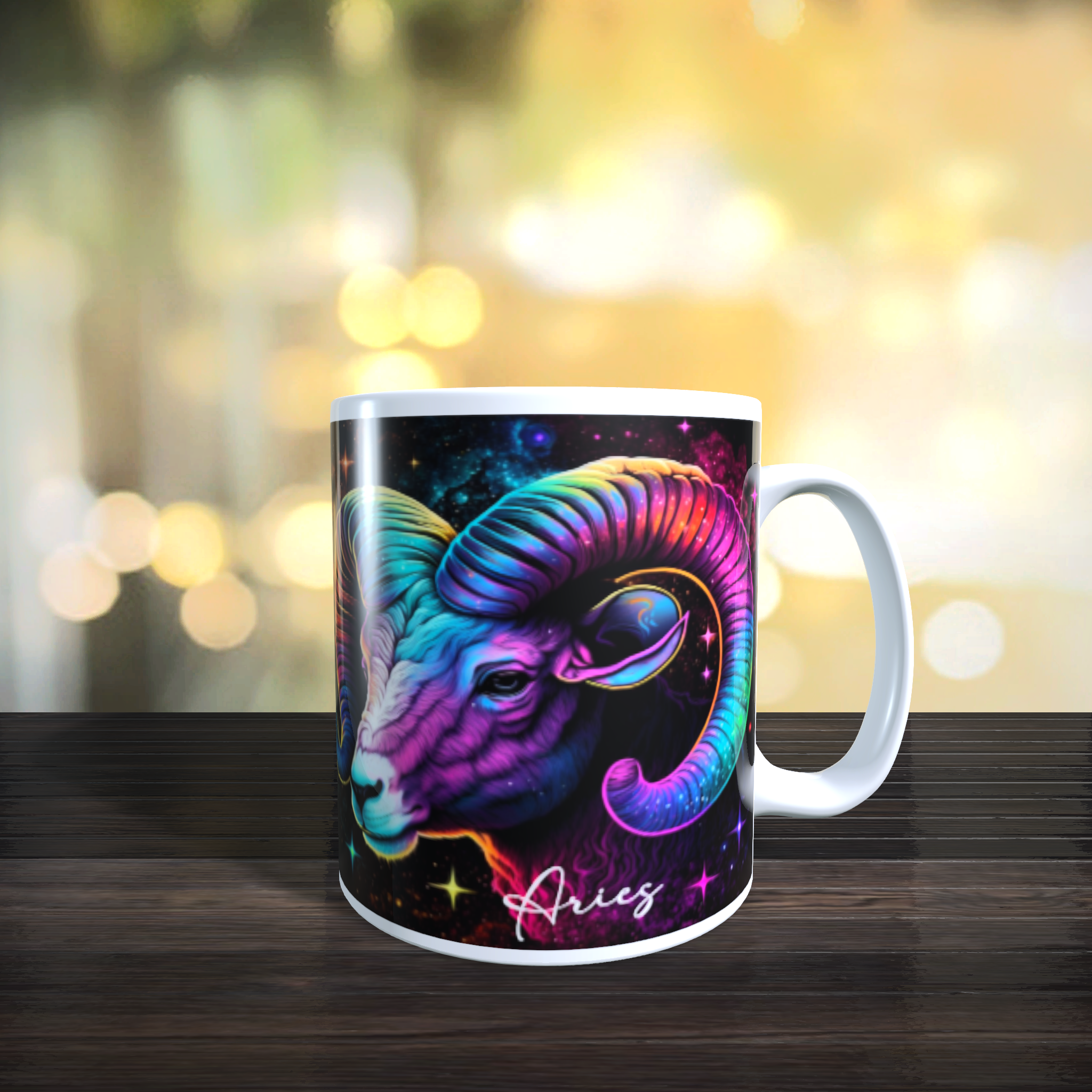 Aries Rainbow Star Sign Zodiac Horoscope The Ram Birthday Tea Gift Mug 11oz - main product image