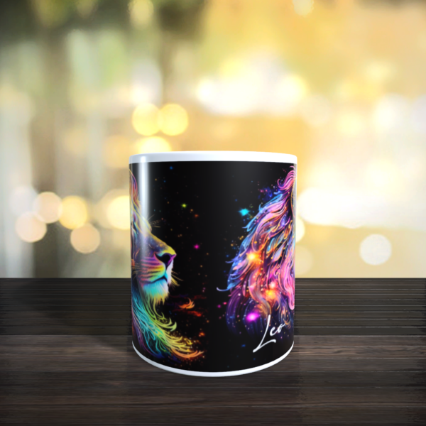 LEO Rainbow Star Sign Zodiac The Lion Horoscope Birthday Gift Mug - product image 3