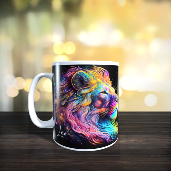 LEO Rainbow Star Sign Zodiac The Lion Horoscope Birthday Gift Mug - product image 2